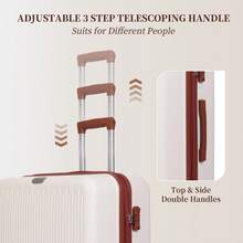 YSTYLE Luggage Sets 5 Piece,Expandable Hardshell Suitcase Set, Travel Suitcases With Durable Spinner Wheels And TSA Lock - White Brown - View 5