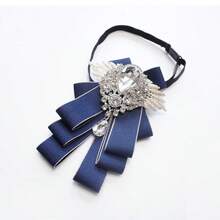 1 chiếc nơ đeo cổ bằng vải dệt kiểu dáng giản dị, phù hợp cho mọi mùa. - Màu xanh lam - Xem 3