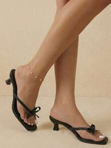 planare 新款时尚夏季女士小猫跟凉鞋，粉色、白色、黑色可选，适合日常、派对、约会、通勤等场合。 - 黑色 - 查看 6