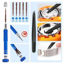 Watch Repair Kit, Watch Battery Replacement Tool Kit, Watch Link Removal Kit, Watch Band Replacement Tool, Watch Repair Screwdriver Set, Watch Back Remover Holder, Spring Bar, Tweezers - Silver - View 3