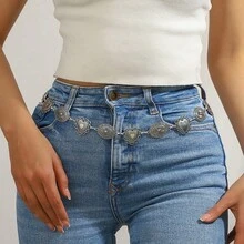 Nueva cadena de cintura estilo bohemio hueco con forma de sol, cinturón de cintura versátil para vestidos - Multicolor - Ver 6