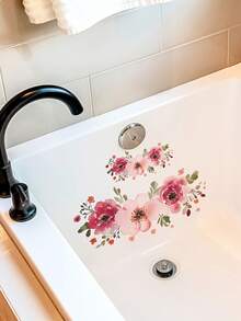 【自粘墙纸】透明全覆盖自粘墙纸 - 可移除PVC乙烯基材质，光面，不对称花卉图案（7.8英寸 x 11.4英寸）- 1片装，适用于墙面 - 1PC - 查看 5