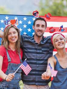 8pcs/Set American Independence Day Patriotic Headbands, USA Flag Headbands, Suitable For Independence Day, Memorial Day, Veterans Day Theme Party Decorations And Gifts (Random) - Multicolor - View 4