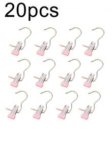 10/30/40pcs Stainless Steel Clothes Clips, Minimalist Stainless Steel Hanging Hooks, Stainless Steel Clips, Back To School Essential, Hooks Drying Clips, Hangers, Indoor, Portable Hanging Clips, Wardrobe Storage Racks, Clothes Rack Decor, Mother's Day Clothing Spring Decor, Holiday Decor - Beige - View 14