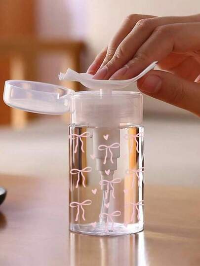 1pc 120ml/150ml/200ml Nail Art Pump Dispenser Bottle, Alcohol Nail Polish Remover Cleaning Liquid Storage Container, Large Capacity Make-Up Remover Empty Bottle Makeup Accessories