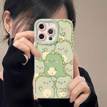 Linda fiesta de dinosaurios verdes con temática pastel.funda de teléfono Fundas compatibles con ,Apple,VIVO,OPPO,,, y Honor.Fabricadas en silicona TPU,ofrecen protección contra golpes y caídas. - Blanco - Ver 6