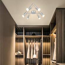 CANMEIJIA 1 đèn âm trần hiện đại 6 bóng, đèn LED âm trần, đế GU10, đầu đèn xoay được, màu đen, thích hợp cho phòng ngủ, phòng khách, nhà bếp. - Đèn âm trần 6 bóng GU10 - Xem 10