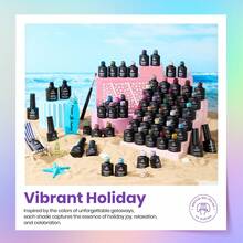 Beetles 55 Colors Spring Gel Nail Polish Set - Vibrant Holiday Kit With Base, Glossy & Matte Top Coat, UV LED Soak Off, Red Brown Pink Green Blue, Easter Gifts For Women - 55 Colors Vibrarnt Holiday - 查看 5