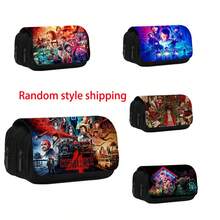 1个双层铅笔盒，学生印花大容量文具袋，返校季，完美节日礼物，送给粉丝和朋友的礼物（款式随机） - 彩色 - 查看 7