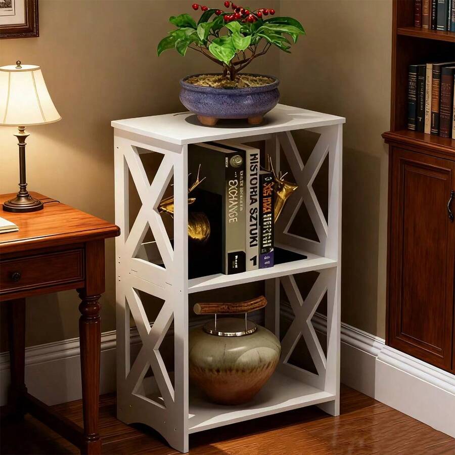 Multifunctional Multi-Tier Bookshelf Storage Rack, Bedside Cabinet Bedroom Simple Bookcase, Living Room Floor Tea Table Storage Shelf, Balcony Miscellaneous Storage Rack - View 1