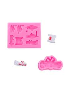 1pc/4 PCS Graduation Chocolate Fondant Molds, Silicone Graduation Cap Diploma Candy Molds For Cake, Cupcake Decorations, Graduation Party Supplies - 彩色 - 查看 9