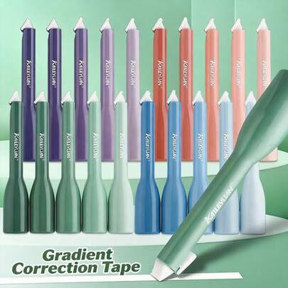 Gradient Pen-Style Correction Tape 5 Packs 25M Total, 6M Per Piece, Smooth & Break-Resistant, Silent Large Capacity, No Trace After Correction, Mini Portable & Simple Design, Multiple Colors, For Students Exams Teachers Office Use, Back To School Essential