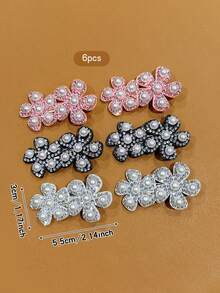 6pcs Colorful Flower Hair Clips, Sweet Style Hair Accessories Suitable For Daily Use - Multicolor - View 7