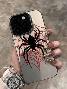 Spider Web Pattern Phone Case, Phone Protective Cover, Drop-Proof, Creative Phone Case, Matte Frosted Phone Case, Holiday Gift, Gift For Children Compatible With IPhone 11, 12, 13, 14, 15, 16 17,Pro Max - Stylish And Durable Design Fashion Compatible With - Multicolor - View 3