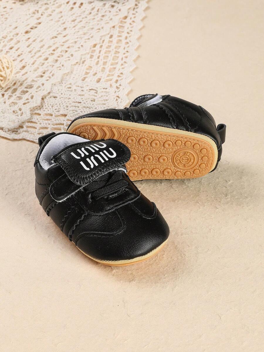 0-1岁男女宝宝鞋，防滑橡胶底休闲运动鞋，新款宝宝鞋 - 黑色 - 查看 1