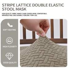 Funda de cojín antideslizante para silla, suave con diseño a rayas y cuadros, funda elástica para silla de comedor para oficina y hogar - Multicolor - Ver 10