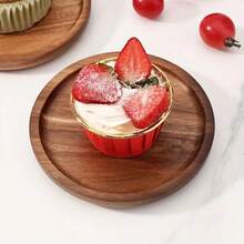 1 khay gỗ, thớt, khay đựng phô mai, khay đựng pizza, thớt cán gỗ hồng mộc mịn, khay đựng thức ăn dùng cho phô mai, thịt, trái cây và bánh ngọt, khay dễ vệ sinh, dụng cụ nhà bếp và làm bánh. - Nâu hạt dẻ - Xem 13