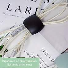 12pcs Black Multi-Functional Wire Winders, Data Cable Earphone Charger Organizer, Minimalist Portable Clips - Black - View 4