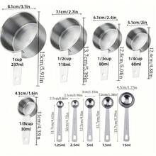 5pcs/10pcs Stainless Steel Measuring Cup And Spoon Set, 5pcs Measuring Spoons + 5pcs Measuring Cups, Stackable Stainless Steel Measuring Cups And Spoons, Coffee Spoon, With Markings For Dry And Wet Ingredients, Cooking, Baking, Coffee, Dishwasher - Kitchen Tools For Cooking And Baking, Kitchen Supplies, Baking Tools - Silver - View 12