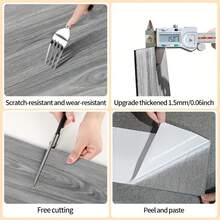 45x15cm Self-Adhesive Wood Grain Floor Sticker - Realistic Wood Texture, Comfortable Underfoot, Self-Adhesive Design No Professional Installation Required, Wear-Resistant Anti-Slip, Easy To Renew Floors Quickly, High Cost Performance Floor Decor! Suitable For Kitchen / Balcony / Study / Rental / Store / Bedroom / Living Room - 45*15cm - View 7