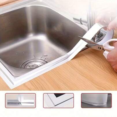 1 Roll Aluminum Foil Tape For Grouting, Self-Adhesive Waterproof And Anti-Mold Repair Pipe Tape, Used For Sealing Bathtubs, Bathroom Showers, Toilets, Kitchens, Basin Edges, And Walls