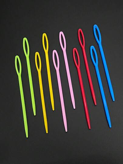 9cm Colorful Plastic Needles, & Non-Harmful For Children, Handcraft, DIY, Embroidery, Sewing [10pcs/50pcs]