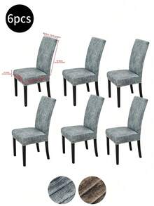 1/4/6pcs Stretchable Matte Faux PU Waterproof Vintage Style Dustproof Chair Cover Suitable For Hotel & Home Furniture Seat Protector, Washable, PU Leather Art Clothing, Waterproof, Retro Style Chair Slipcover, Dustproof Hotel Furniture Seat Cover, Protective Cover - Multicolor - View 15