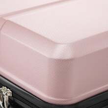 YONSLY Lightweight Suitcase 16/20/24/28 Inches With Combination Lock 4 Wheels 360° Sturdy Double Zipper Mesh Pocket Soft Rubber Handle Large XXL Suitc - Rose Gold - View 9