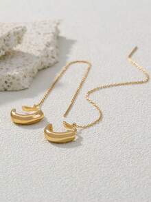 1 Pair Women's Plain C-Shape Element Copper Ear Cuff Earrings - Yellow Gold - View 5