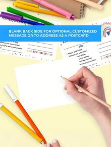 50pcs/100pcs Thick Cardstock Paper, Smooth Writing Surface, Suitable For Classroom, Baby Shower Games, And Keepsakes - Multicolor - View 5