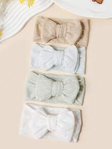 2/5pcs Baby & Kids Soft Elegant Fashion Double-Layer Mesh Bow Headbands, Cute Toddler Elastic Hair Accessories, Suitable For Daily Use, Spring/Summer - Multicolor - View 10
