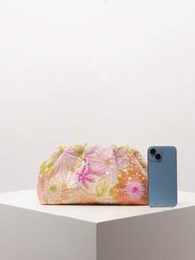 (隨機圖案) 女款手拿包，亮片，花卉圖案，刺繡，百褶，派對/晚宴穿著，婚禮用品，女士錢包，禮物 - 彩色 - 查看 3