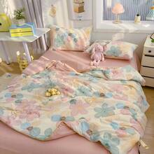 1 pièce Couette/couverture d'air conditionné à motif floral, style minimaliste moderne et mignon. Rembourrage en fibre de polyester, tissu doux et respirant, non collant. Idéal pour la chambre d'été, la maison, le dortoir, l'hôtel, la sieste. Lavage machine. - Période de floraison - Voir 6