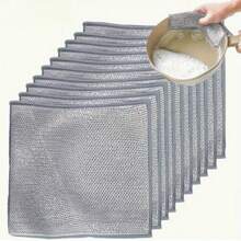 16/32-Pack Reusable Dishwashing Scrub Pads - Durable Square Scouring Pads For Kitchen, Bathroom, And Dining Room, Multi-Functional Oil Stain Removal Design, Modern Style, Rough Surface, Sturdy Structure, Household Essentials - Multicolor - View 6