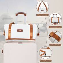 YSTYLE Luggage Sets 5 Piece,Expandable Hardshell Suitcase Set, Travel Suitcases With Durable Spinner Wheels And TSA Lock - White Brown - View 9