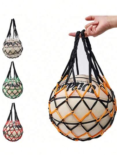 1/3件装储物网袋，足球网袋，篮球网袋，排球网袋，便携式储物袋，单球悬挂运输袋，非常适合世界杯足球赛储物运动用品网袋配件，比赛储物袋，学生运动储物袋，多功能用途（多种颜色可选），波西米亚风格。