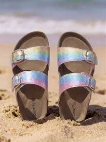 Girls Boys Slides For Kids Non-Slip With Adjustable Straps For Indoor & Outdoor Toddler Little Kid/Big Kid - 彩色 - 查看 1