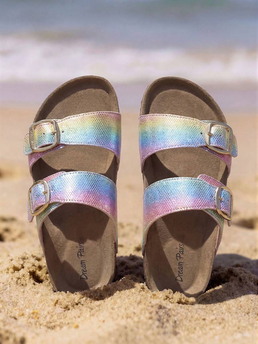 Girls Boys Slides For Kids Non-Slip With Adjustable Straps For Indoor & Outdoor Toddler Little Kid/Big Kid - 彩色 - 查看 1