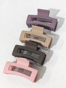 4 piezas de pinzas de pelo cuadradas grandes y retro minimalistas, adecuadas para mujeres con cabello grueso, pinzas para peinado, baño, exterior, accesorio versátil de pinza de pelo, pinza de pelo, pinza de pelo, accesorio de pelo para mujer para vacaciones, atuendos de verano, playa - Multicolor - Ver 15