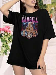 Women's T-Shirts Jade Cargill Bootleg T-Shirt For Combat Sports Pro Wrestling Raw Smackdown Sport - màu đen - Xem 2