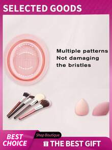 1/2pcs Makeup Brush Cleaning Set, Makeup Sponge Cleaner, Powder Puff Cleaner, Silicone Dish Scrubber - One Size Fits All - View 8