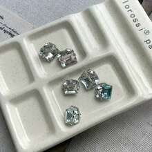 1pc Square Nail Art Color Mixing Palette, Fake Nail Sticker Color Palette, Gel Nail Polish Display Stand, Nail Art Tools, Nail Brush Holder, Nail Studio Rhinestone Pearl Storage Tray - Nhiều màu 3 - Xem 5