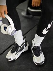 Nike Zoom 2K Air 疾速泡棉織物合成革中幫氣墊休閒城市通勤跑步鞋女款黑白熊貓 - 黑與白 - 查看 5