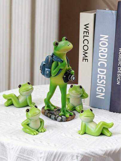 Trang trí nhà cửa hình chú ếch chèo thuyền bằng nhựa dễ thương - Món quà sinh nhật hoàn hảo cho bạn bè - Trang trí cho văn phòng, giá sách, phòng khách, kệ TV, phòng ngủ và sân vườn - Đồ trang trí và quà tặng sinh nhật độc đáo, trang trí lễ tốt nghiệp.