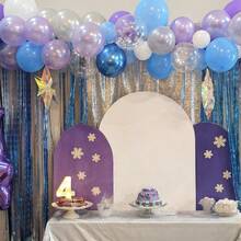 60 Packs 12 Inch Frozen-Themed Party Winter Snowflake Balloon, Metallic Purple Blue White Silver Balloons With Confetti Balloon For Birthday Party Baby Shower Christmas Winter Wonderland Party Decorations - Ice and Snow Set - View 3