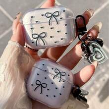 Heart & Bow Knot Protective Case Compatible With Apple Wireless Charging Case, Scratch-Resistant & Anti-Drop - Clear - View 2