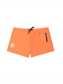 Bañador sexy para hombre de talla grande con bolsillos delanteros y cremallera, pantalones cortos deportivos para la playa - Naranja - Ver 5