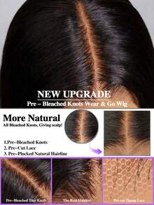 Bleached Knots 24 Inch Body Wave Human Hair Front Wigs Pre Plucked With Baby Hair 4x4 Lace Wear And Go Glueless Wigs Real Human Hair 150% Density Loose Body Lace Front Wigs Human Hair Wigs For Women No Glue Lace Front Closure Ready To Wear Wigs 8-26 28 30 Inch Natural Black #1B - Natural Black - View 5