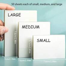 200pcs/150pcs Transparent Memo Pads, Waterproof Reusable Sticky Notes For Notebooks, Diaries, School & Office Supplies, Suitable For Note-Taking And Annotation In Books And Documents - Transparent - View 14