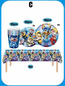 Set de vaisselle pour fête d'anniversaire, cadeaux de fête, décorations de fête de restaurant, vaisselle thématique pour repas de groupe - Multicolore - Voir 13